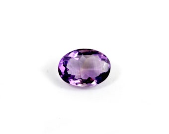 Amethyst Faceted Oval Loose Setting Gemstone Unheated Purple Semi Precious Gemstone February Birthstone