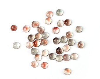 Oregon Sunstone Cabochon Round 5 MM Green Pink Peach Red Mixed Schiller Ponderosa Semi Precious Gemstone