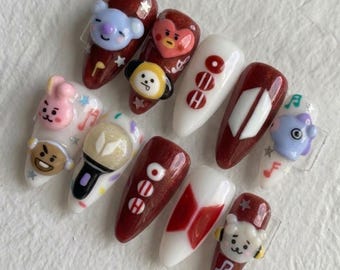 Arirang Rhapsody BTS Inspired Press-On Nails