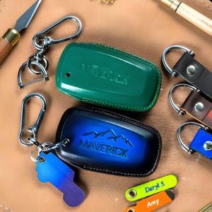 Ford Maverick Lariat XLT Leather Key Fob Cover Case 2022 2023 2024 Remote Protector Keychain Shell Accessory Handmade Custom Personalized