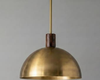Dome Pendant Light - Pendant Lighting - Raw Brass Dome - Ceiling Light