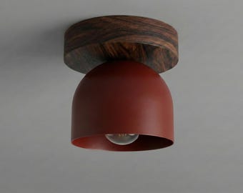Oak Finish Wood Ceiling Light - Minimalist Lighting - Farmhouse Lighting - Scandinavian Light