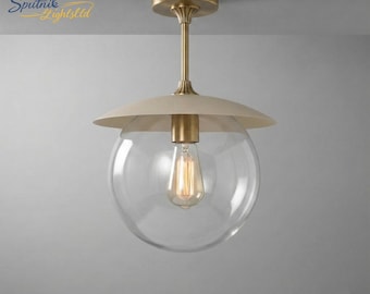 Moderne Messing Semi Flush Mount - Minimalistische Beleuchtung - Beleuchtung - Deckenleuchte - Küchenbeleuchtung