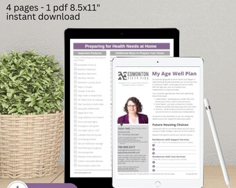 Age Well Planner | 55+ Worksheet | Seniors Resource