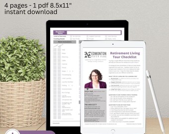 Retirement LIving Tour Checklist | 55+ Worksheet | Seniors Resource