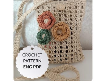 Three Roses Mesh Bag Pattern/ Digital Download