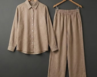 Relaxed Cotton Lounge Set for Women | Oversized Pajamas Set | Comfy Cotton Loungewear | Casual Lounge Outfit | Everyday Relax Fit Sleepwear