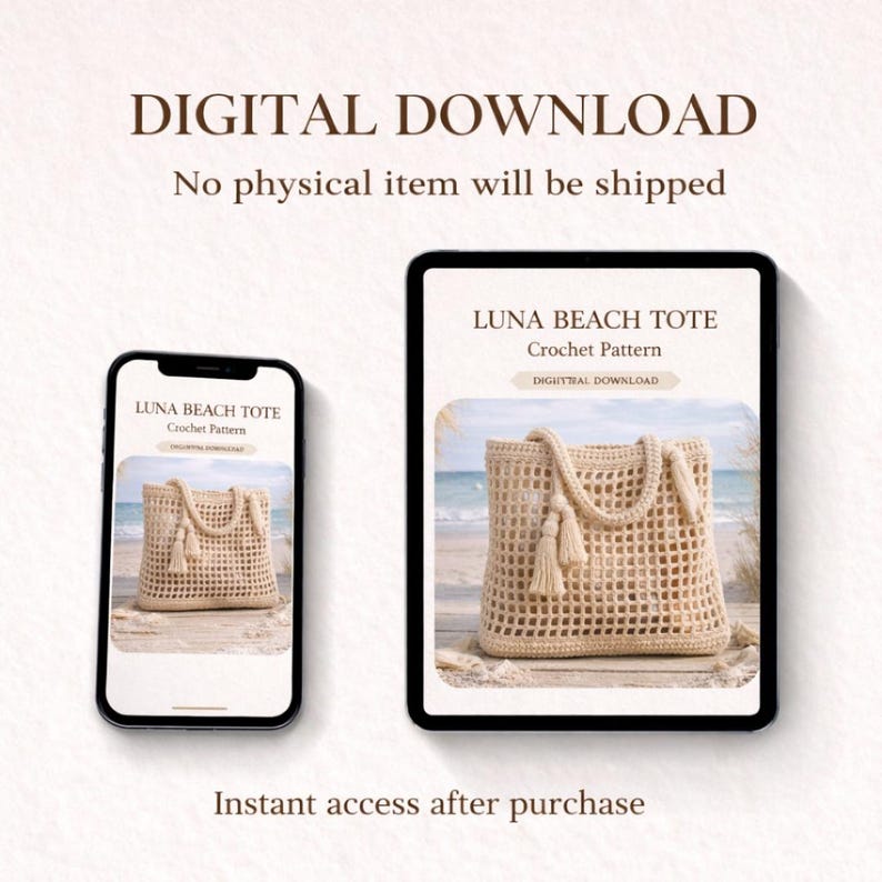 Crochet Beach Bag Pattern PDF | Easy Mesh Tote Bag | Summer Crochet ...