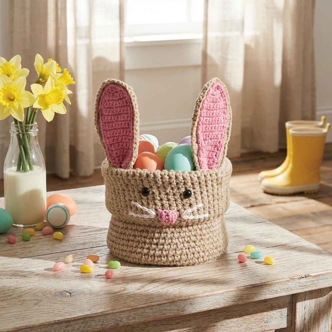Crochet Easter Bunny Basket Pattern – Easy DIY Project (PDF Pattern) - Etsy