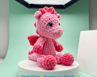Crochet Dragon Snuggler Pattern | Amigurumi Plush Lovey (Digital PDF)