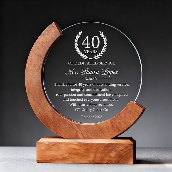 Personalized Service Award Plaque - Etsy