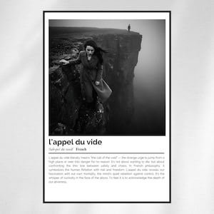 Lappel du Vide Definition Print – Minimalist French Word Art (Digital Download)