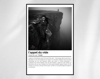Lappel du Vide Definition Druck – Minimalistische französische Wortkunst (Digitaler Download)