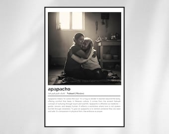 Apapacho Definition Print – Nahuatl Word Art – Black and White Minimalist Poster