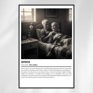 Onsra Definition Print – Boro Word Art – Black and White Minimalist Poster