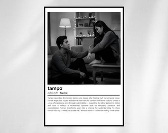 Tampo Definition Print – Tagalog Filipino Word Art – Black and White Minimalist Poster