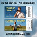 Custom Forrest Frank Concert Ticket 2026 Digital File, Personalized Music Keepsake Souvenir, Gift Ticket Design Download