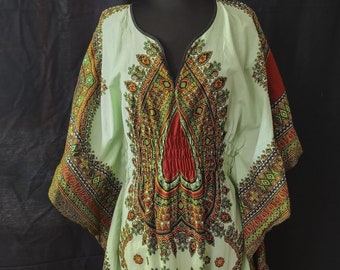 Vintage cotton caftan smocked waist