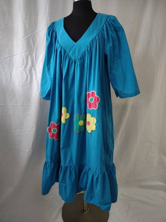 Blue cotton muumuu