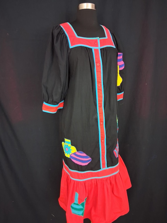 Southern image black applique housedress View 3