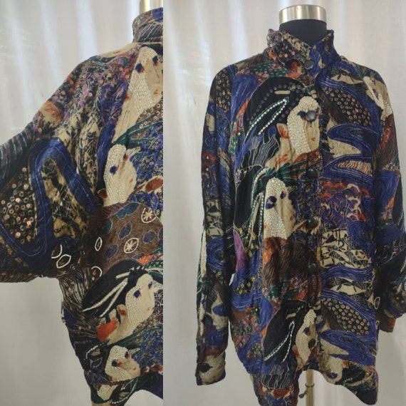 Judith Ann velvet sequined dolman sleeve Geisha j… - image 4