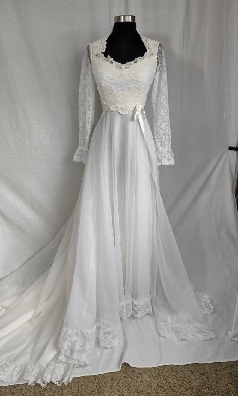 Late 1970s Wedding Dress Xs - Etsy