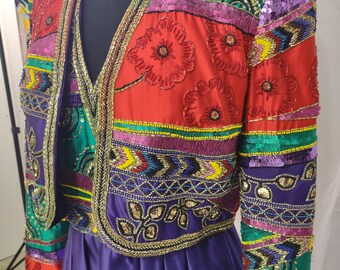 Victoria Royal Limited beaded designer gown and jacket