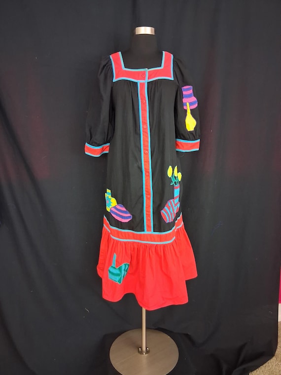 Southern image black applique housedress View 4