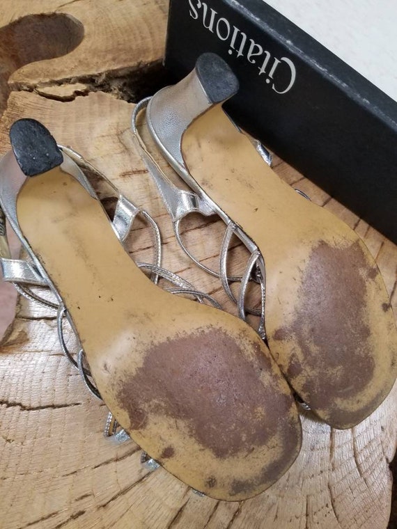 Vintage silver strappy sandals - image 3