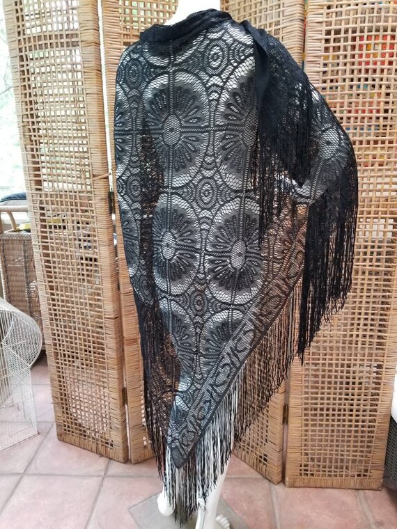 Incredible handmade antique lace shawl