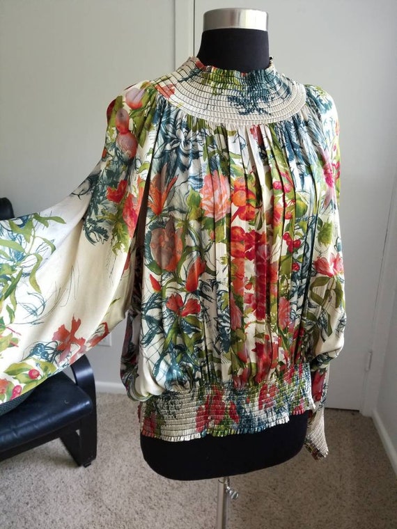 Jean Paul Gaultier smocked blouse