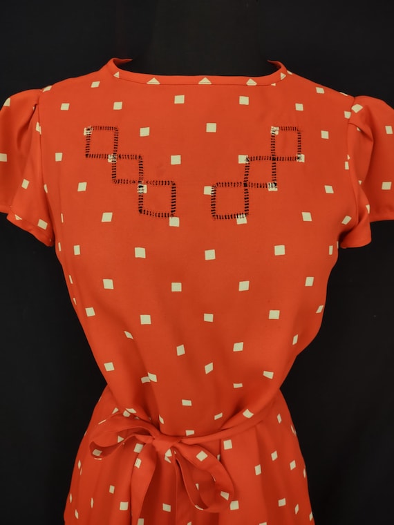 Vintage Albert Nipon skirt set red polka dot - image 1