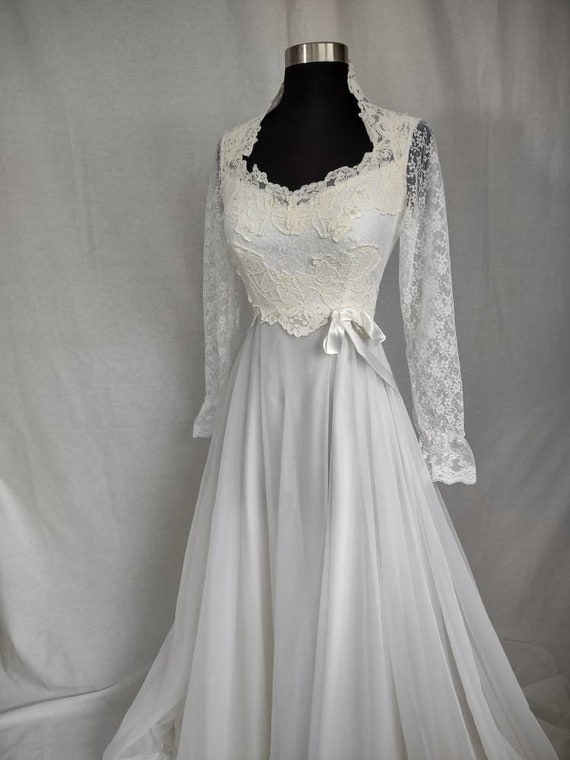Late 1970s wedding dress xs