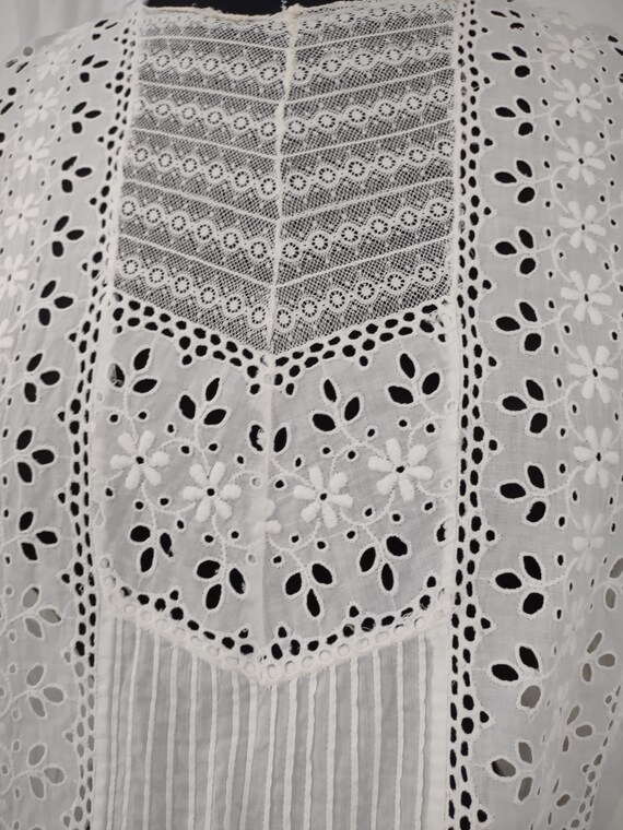 Fancy Blue Eyelet Blouse main image 1