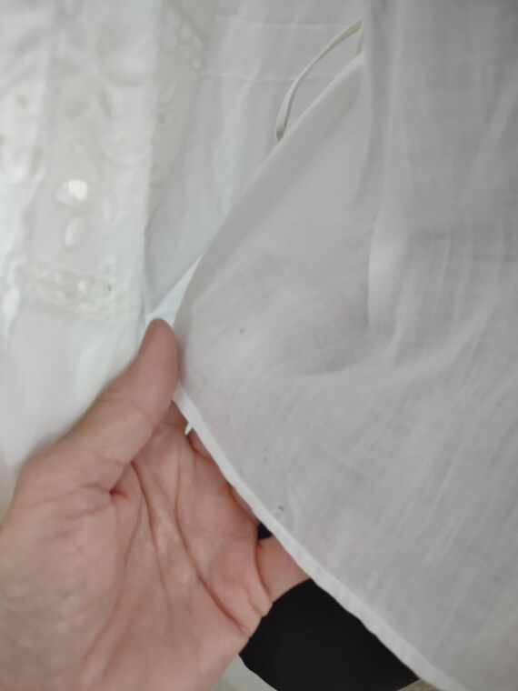 Fancy Blue Eyelet Blouse