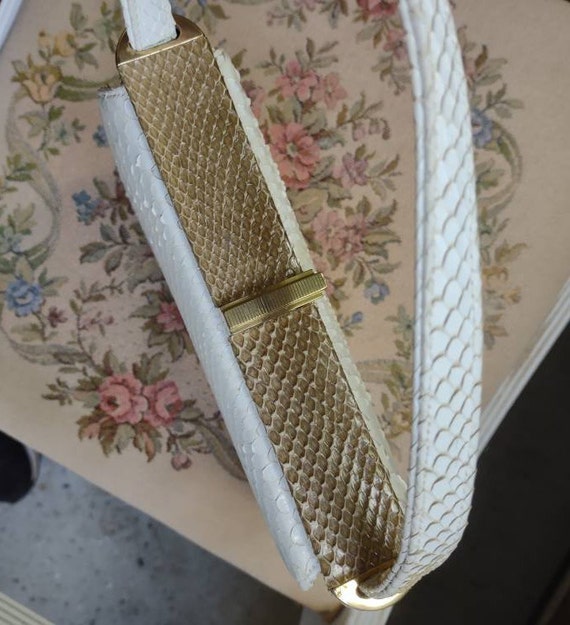 Nicholas Reich handbag in cream snakeskin - image 4