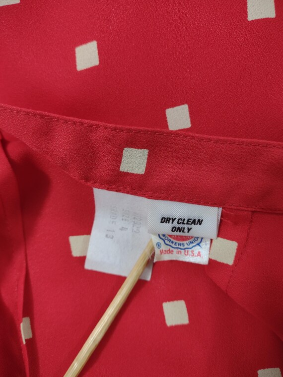 Vintage Albert Nipon skirt set red polka dot - image 8