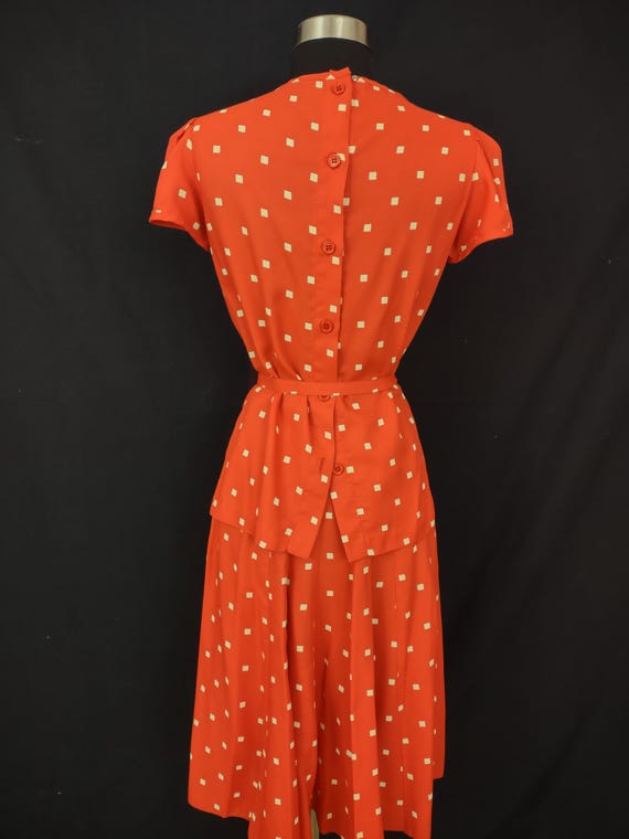 Vintage Albert Nipon skirt set red polka dot - image 7