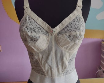 Vintage Pin up Longline Bra 38b 