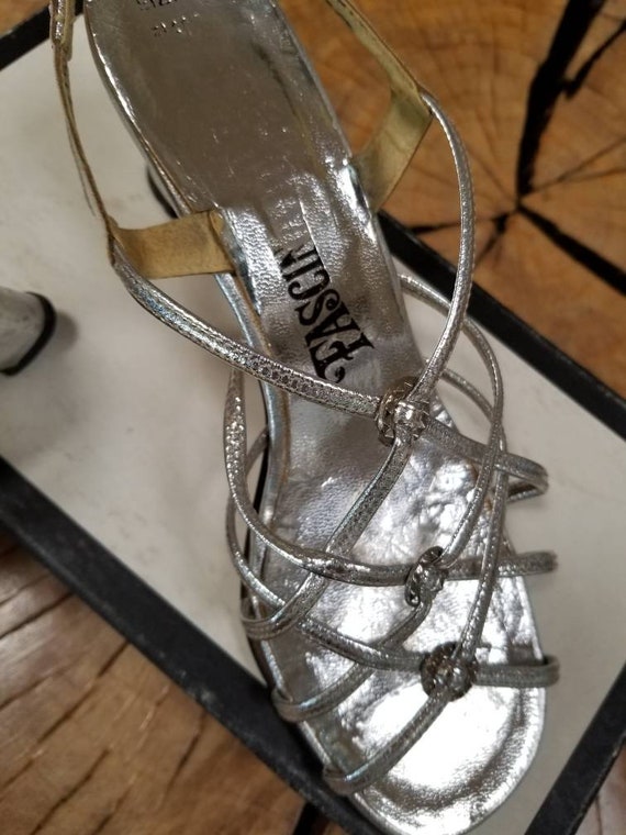 Vintage silver strappy sandals - image 5