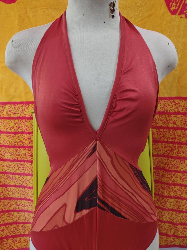 Glorious 1970 halter style swim suit Farrah fawcett