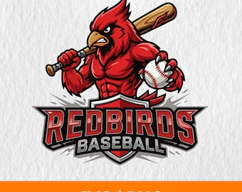 Redbirds Baseball PNG SVG, Redbirds Svg, Redbirds mascot svg, Redbirds Svg Logo, Baseball, Redbirds Football Svg, Soccer team logo svg