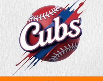 Diseño PNG de los Cubs de béisbol, logotipo gráfico para camiseta del equipo (descarga digital)