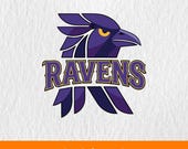 Ravens Svg, Ravens Football SVG, Football Team Logo, Ravens Png, Game Day Shirt Design, School Mascot Svg, Team Logo Svg, Team Graphic
