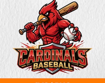 Cardinals Baseball PNG SVG, Cardinals Svg, Cardinal mascot svg, Cardinals Svg Logo, Baseball, Cardinals Football Svg, Soccer