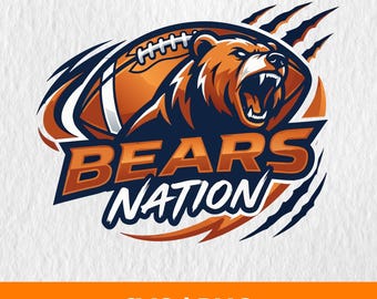 Bears Nation Svg Png, Bears Sport Team Logo, Bears Png, Bears Team Baseball, Basketball, Football, Soccer, Bears Shirt, Bear Logo, Bears Svg