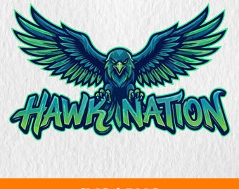 Seahawks Logo SVG, Football School Logo, Seahawks Nation Svg, Seahawks Head Svg, Seahawk Designs, Game Day Football, Seahawks Football Svg