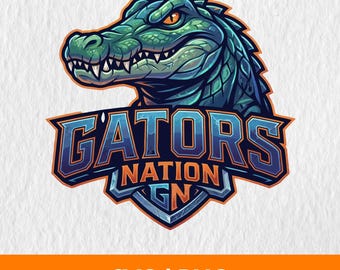 Gators Mascot Logo SVG PNG, Sports Design (Digital Download)