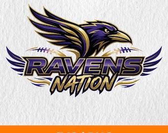 Ravens Svg, Ravens Football SVG, Football Team Logo, Ravens Png, Game Day Shirt Design, School Mascot Svg, Team Logo Svg, Team Graphic