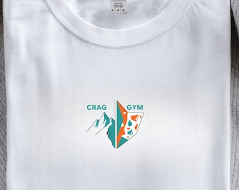 Camiseta de escalada en risco vs. gimnasio / Regalo de búlder en interiores vs. exteriores, camiseta gráfica moderna de escalador de roca, camiseta minimalista de montaña, camiseta de gimnasio a risco